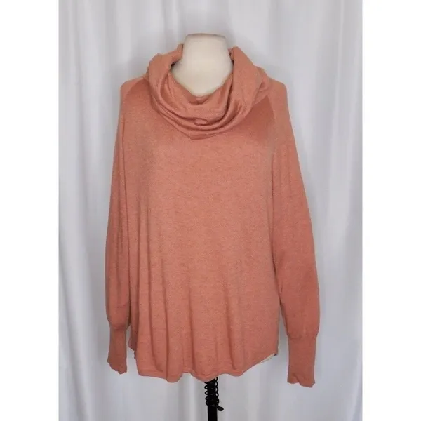 JOIE‎ Wesley Cowl Neck Slouchy Sweater Heather Pale Clay Pullover Knit Medium - Image 2