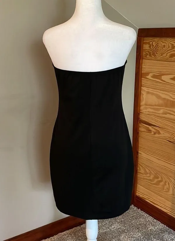 Unbranded Classic Basic Black Bodycon Stretchy Strapless Mini Dress - Image 3