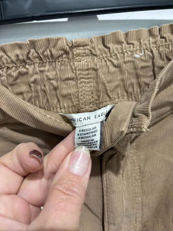 American Eagle Outfitters Tan Corduroy Pants, Sz 4 - Image 3