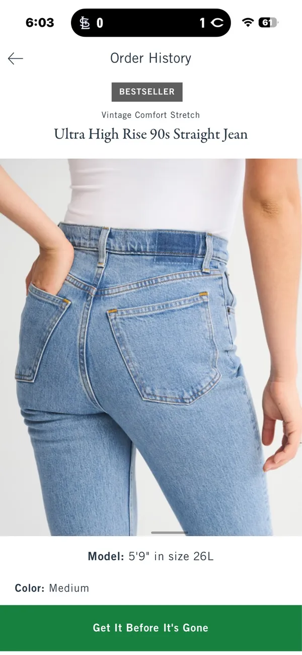 Abercrombie Ultra High Rise 90s Straight Jeans Color Medium - Image 2