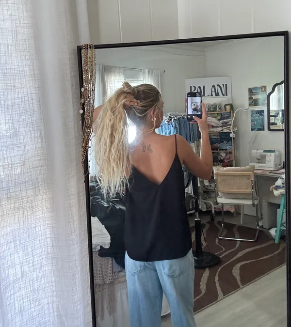 Black Spaghetti Strap Blouse  - Image 2