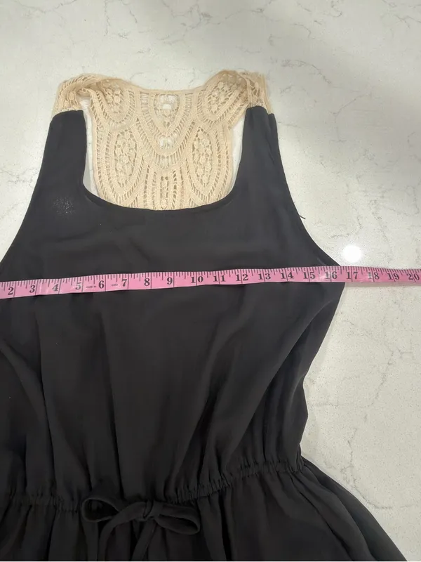 Liberty Love Black Jumpsuit with Cream Crochet Back - Image 5