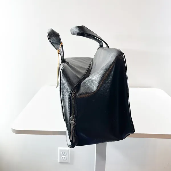 Matt & Nat Vegan Leather Zip Around Travel Weekender Duffel Bag Black - Image 5