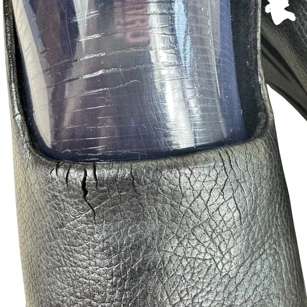 Munro Walking Wedge Black Pebbled & Patent Leather Slip On Low Heeled‎ Size 9 - Image 3