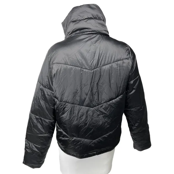 Abercrombie & Fitch Mini Puffer Women's Black High Neck Zip Up Coat Jacket Sz M - Image 2