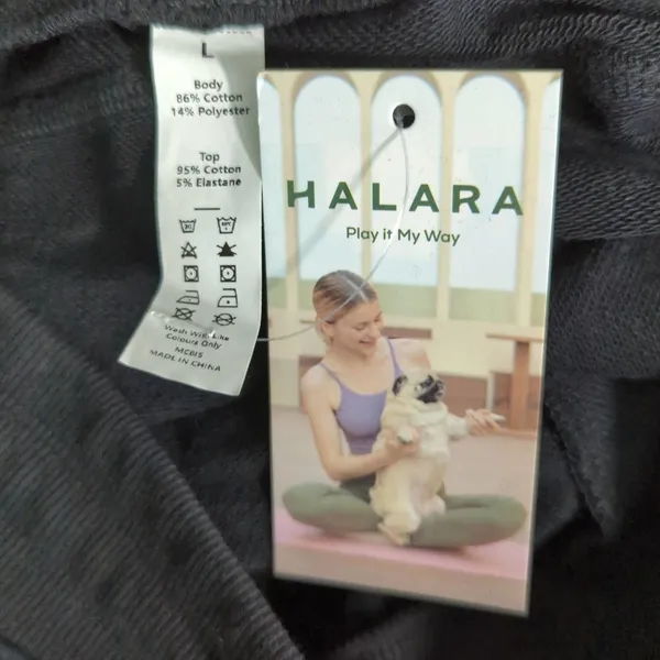 HALARA Women's Cotton Blend Black‎ Shorts | LARGE - Image 4