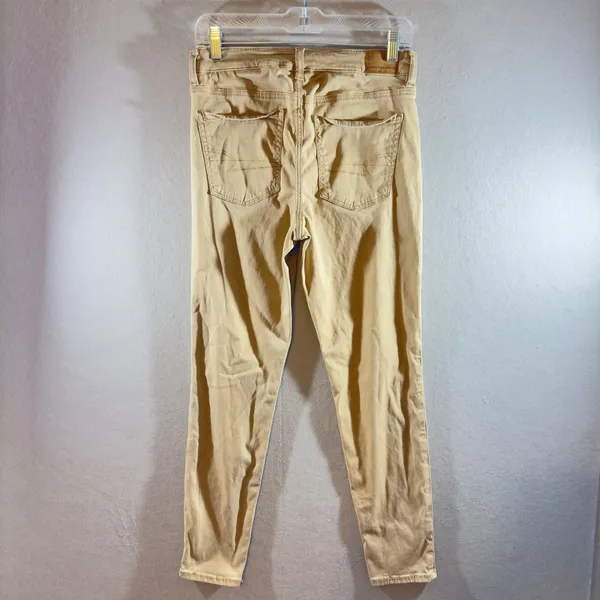 537 | American Eagle High-Rise Jegging‎ Khaki Tan Stretch Skinny Jeans 8 Short - Image 2