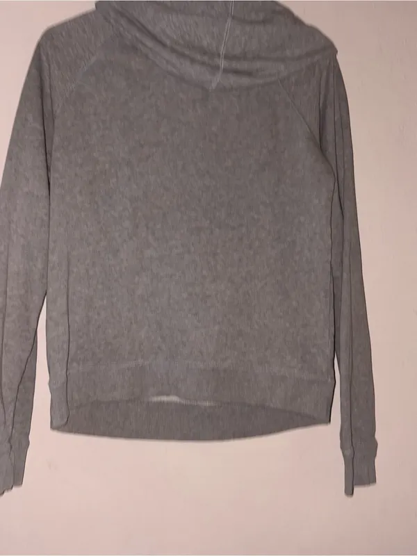 Nike Women's Light Gray Pullover Hoodie with Black Logo - Image 3