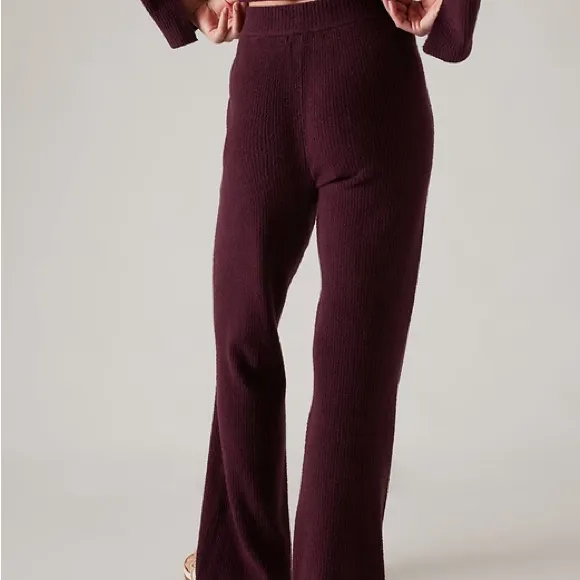 Athleta Felicity Cozy Pant Spiced‎ Cabernet Womens Size S - Image 2