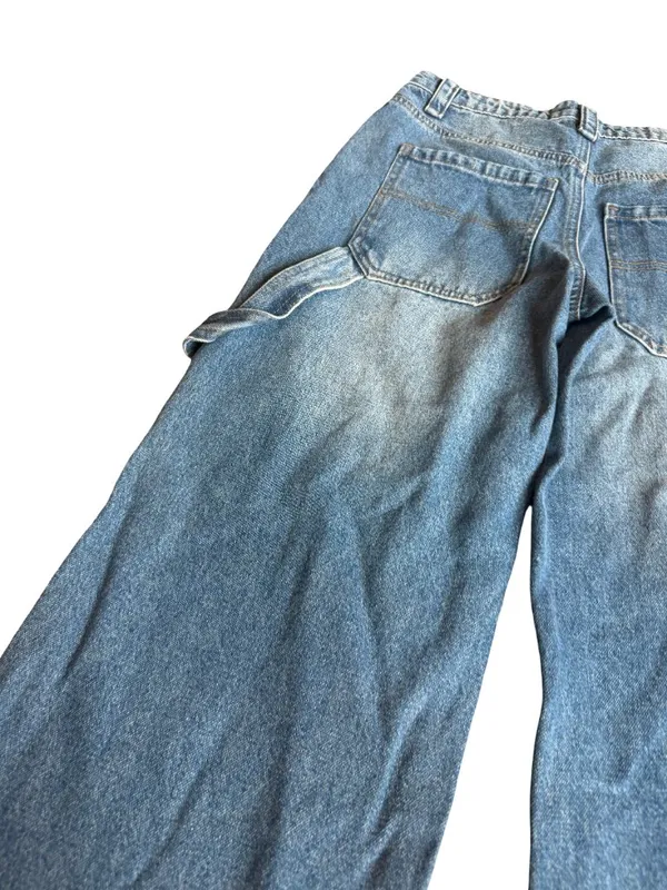 Edikted Wide Leg Jeans Medium Wash Denim Y2k Retro 2000s Cotton Size Small Women - Image 10