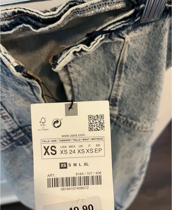 ZARA Denim Mini Dress XS - Image 2
