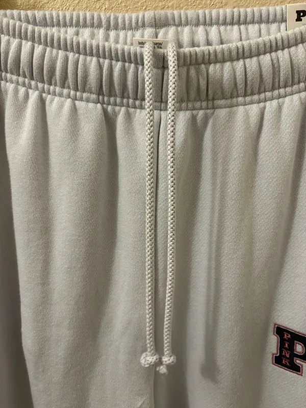 Victoria's Secret PINK Hydrangea Blue Cuffed Fleece Jogger size XS NWT - Image 7