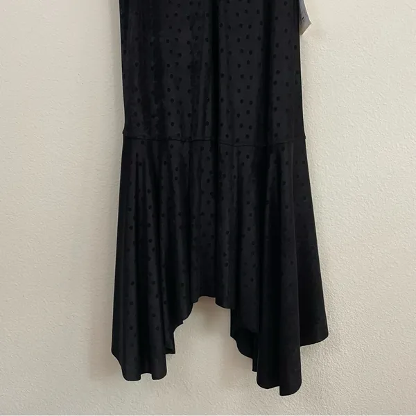 Free‎ People Fairy Goth Swing Black Polka Dots Asymmetrical Dress NWT Size S - Image 5