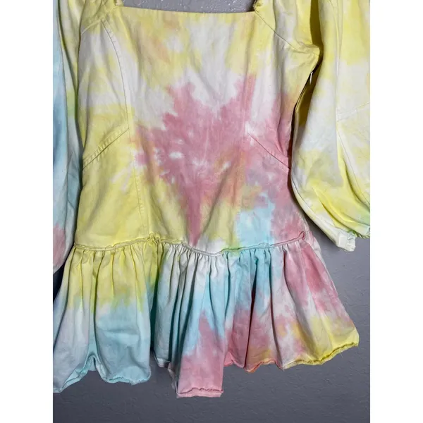 LoveShackFancy Chai Mini Dress Tie-dye boho fairy whimsy Sz 2 - Image 3