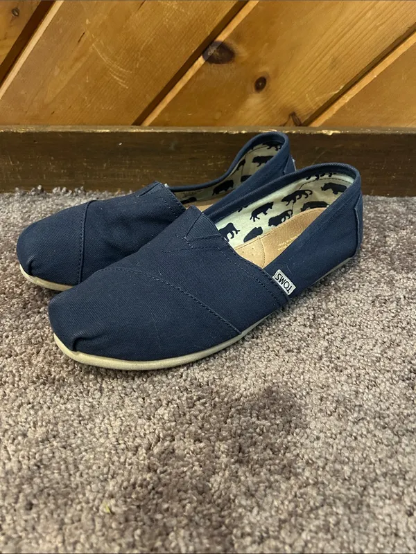 Toms Hertiage Navy Canvas Alpargata slip on flats - Image 4