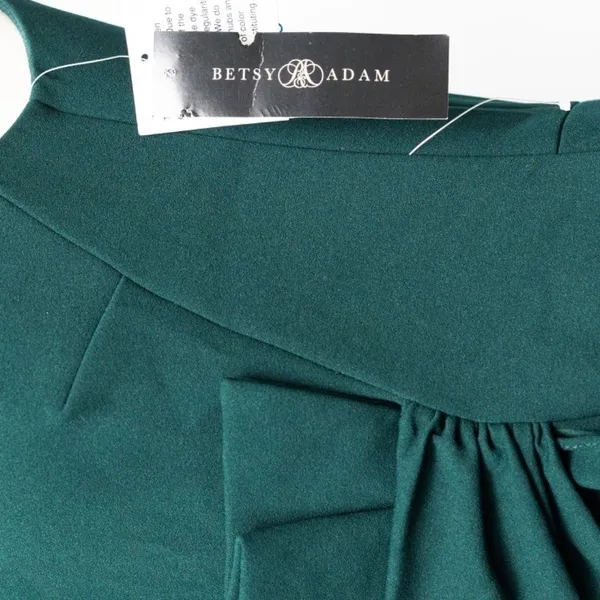 Betsy & Adam. Christine Scuba Crepe Ruffled‎ Bow Gown. - Image 14