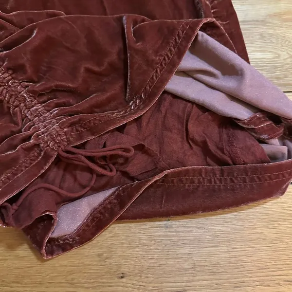 Free People Vivienne Velvet Orange skirt 8 crushed velvet rust orange - Image 11