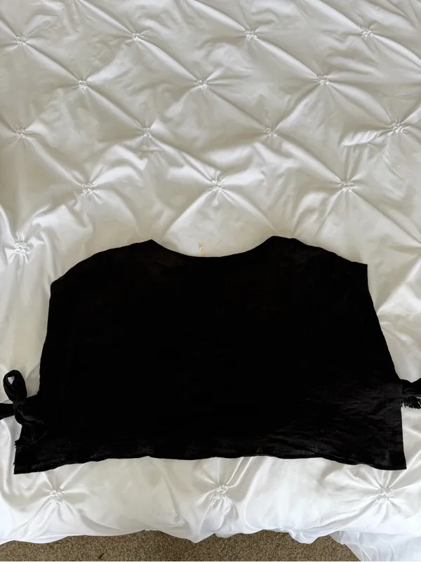 Free People Black Tie-Sleeve Tank Top - Image 2