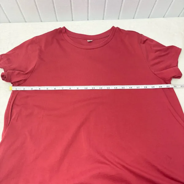 Uniqlo Short Sleeve Tunic Cotton Dress‎ With pockets - Brick Red size L - Image 4