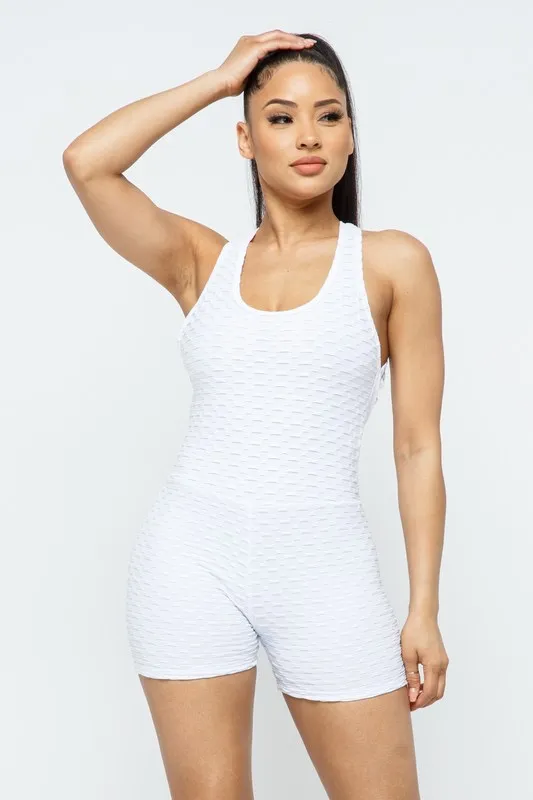 Viral White Butt Scrunch Romper | Gym to Errands Fit - Image 3
