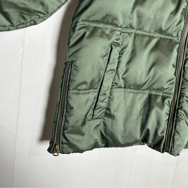 Lands End Green Puffer Jacket‎ Size Medium 10/12 - Image 3