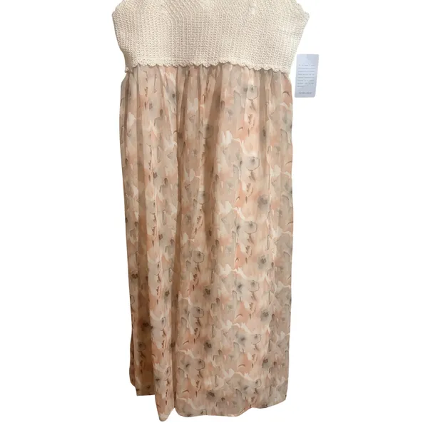 Stitchdrop Crochet Floral Maxi Dress Womens Size M Pink NWT Mixed Media Boho - Image 14