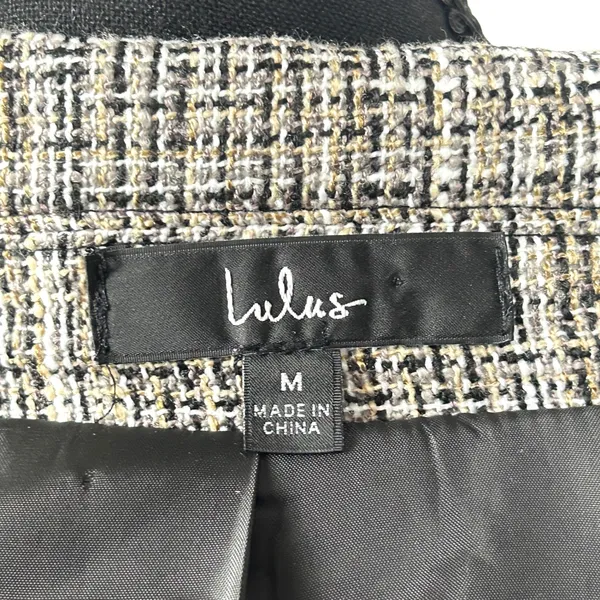 Lulus Double Breasted Tweed Coat Womens Medium Wool Blend‎ Brown Plaid Academia - Image 4