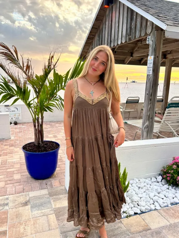 FREE PEOPLE Isadora Midi Dress in Green Size Small - Image 8