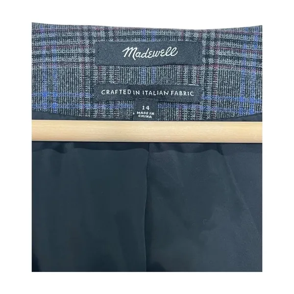 Madewell Vest Womens 14 Gray Blue Plaid Wool Italian Fabric Academia Preppy Fall - Image 3