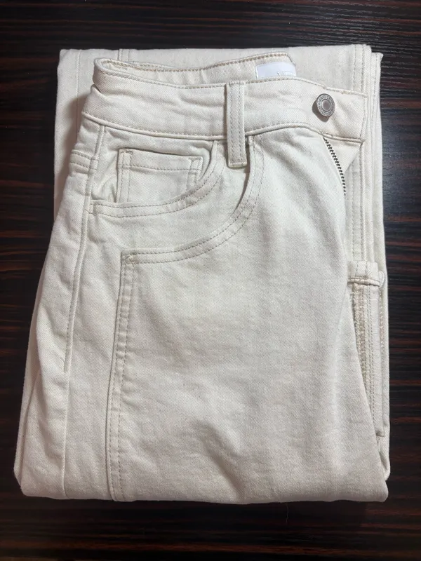 Cream Vervet Jeans - Image 2