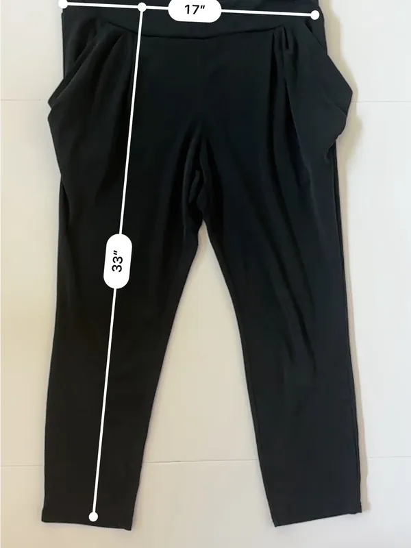 Free People Black Slouchy Harem Pants Draped Pocket Cropped Tapered - Image 4