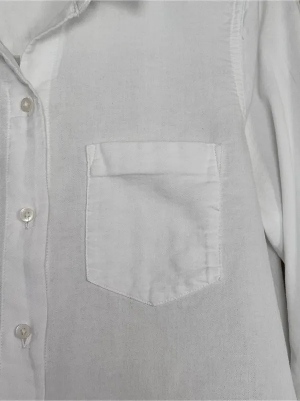 MADEWELL Tie-Front Linen Button Down Shirt S 19” p2p Eyelet White EUC - Image 5