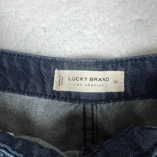 Lucky Brand Womens Silk Blend Denim Pants Size 26 Relaxed Fit Old Money Dark - Image 2