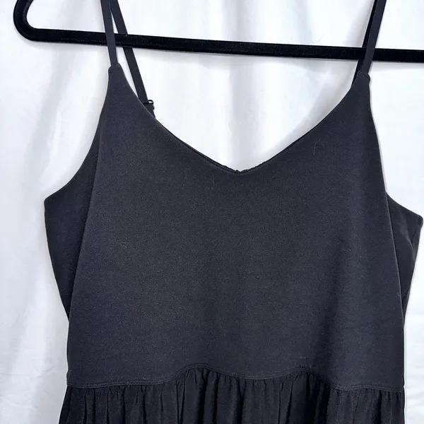 Athleta Elation Womens Size Small Black V-Neck Hybrid Spaghetti Strap Dress - Image 2