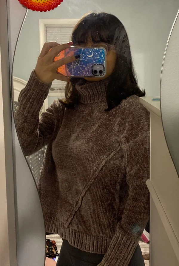 Pink Rose Turtleneck Sweater - Image 2