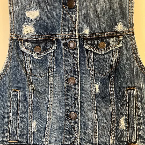 American Eagle Y2K Distressed Denim Vest Medium‎ 2008 - Image 4