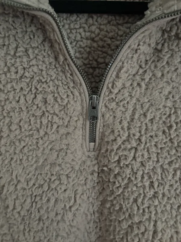 Abercrombie & Fitch Soft AF Sherpa Quarter Zip Faux Sherpa Fleece Jacket Size XS - Image 4