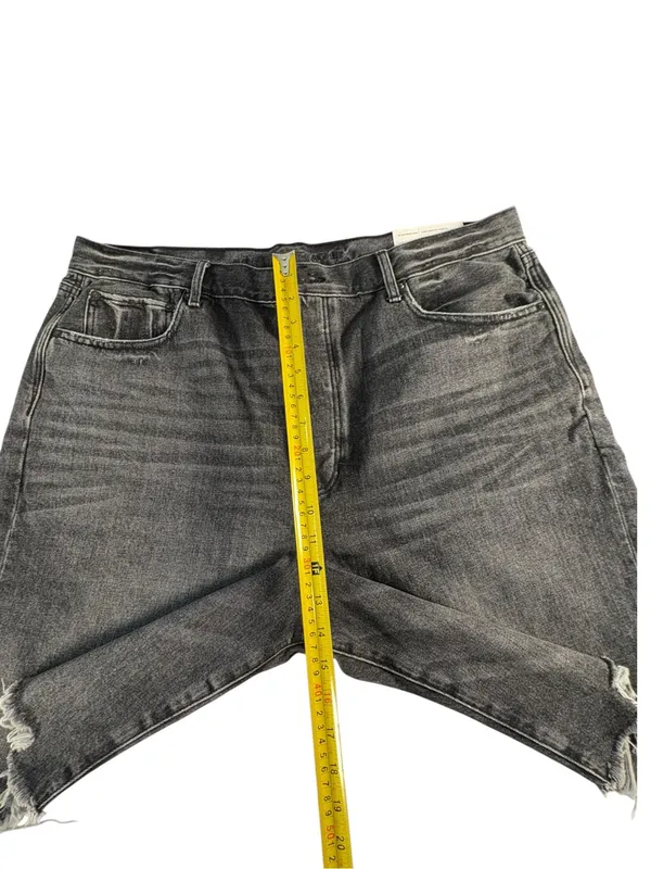American Eagle Jorts Womens 18 Black Denim 90s Boyfriend Bermuda Raw Hem NWT - Image 10
