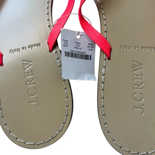 J. Crew leather Thong Sandals Neon pink Sz 6 FINAL PRICE - Image 7
