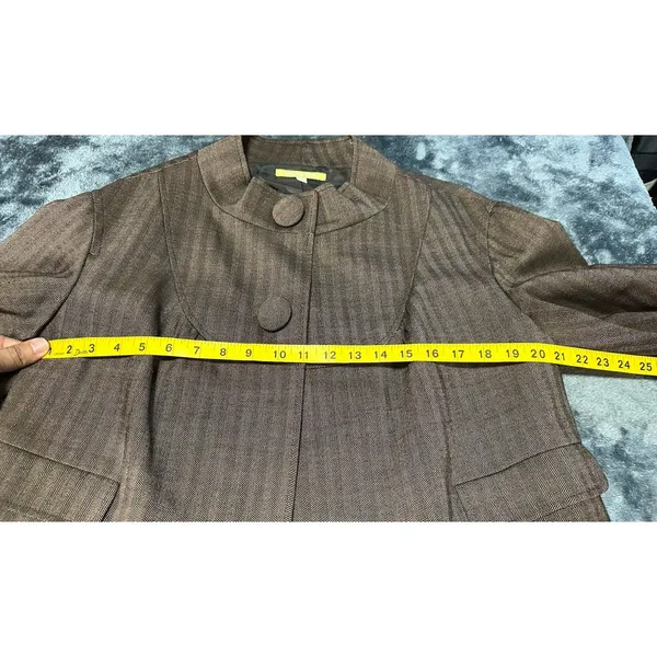 Gianni Bini Herringbone Wool Blend Cropped Jacket - Size M - Image 6