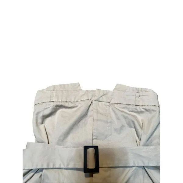 Zara Women's Sz Small Gabardine Top with Belt Light Beige Khaki Strapless Cotton - Image 7