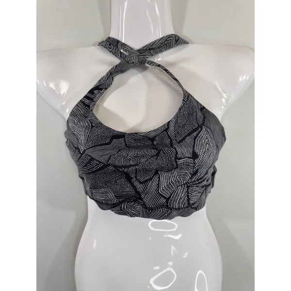 Lululemon Free To‎ Be Wild Sports Bra Black White Geometric Strappy Size 4 - Image 2