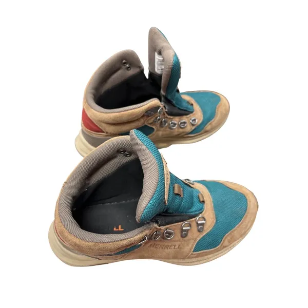 Merrell Vibram wms brown green waterproof hiking ankle boots sz 8 SKU 9971 - Image 4
