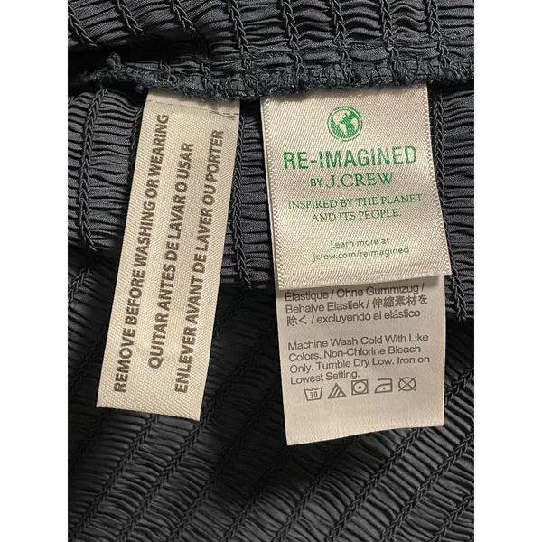 J. Crew Squareneck‎ Smocked Featherweight Satin Cropped Top Size XL - Image 5