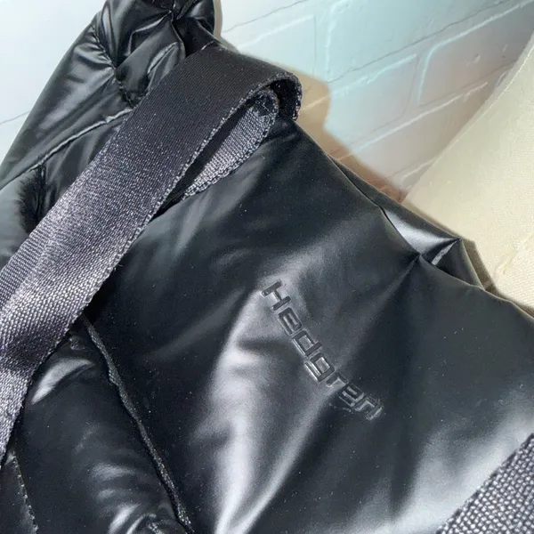 Hedgren Black Quilted Puffy Weekender Tote with Detachable Strap - Image 3