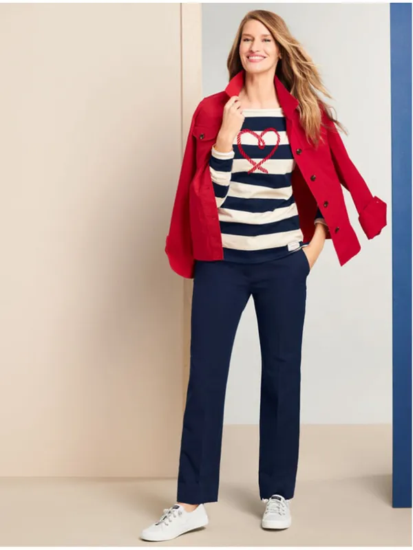 Talbots Red Cotton Twill Utility Field Jacket, Size M (21” PTP) - Image 7