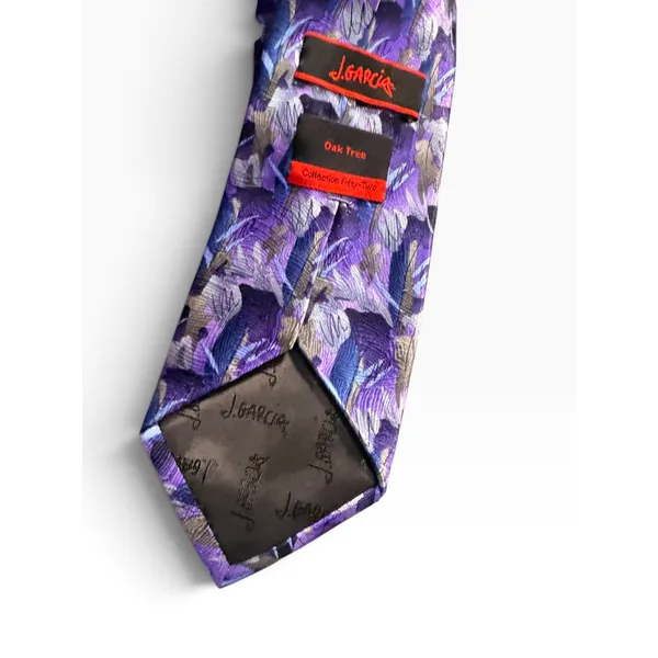 J Garcia Oak Tree Collection Fifty-Two Purple Abstract Silk Necktie 60 Inch - Image 3