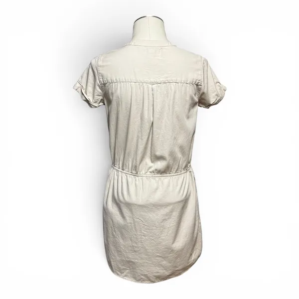 Banana Republic Cotton Short Sleeve Mini Dress Tan Beige 4 - Image 4