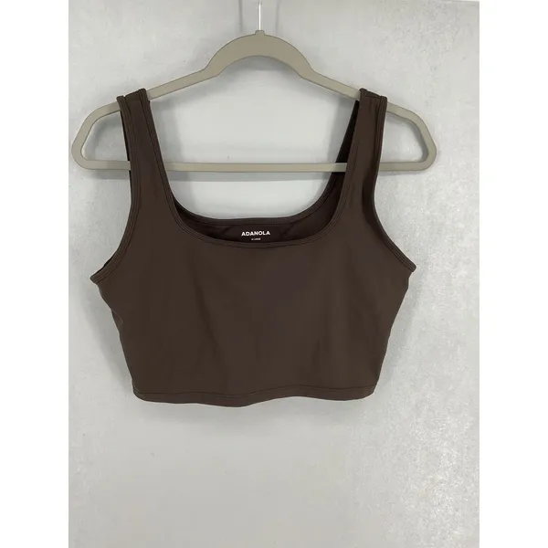 Adanola Womens Tank Top Brown Square Neck Activewear Cropped 3XL - Image 2