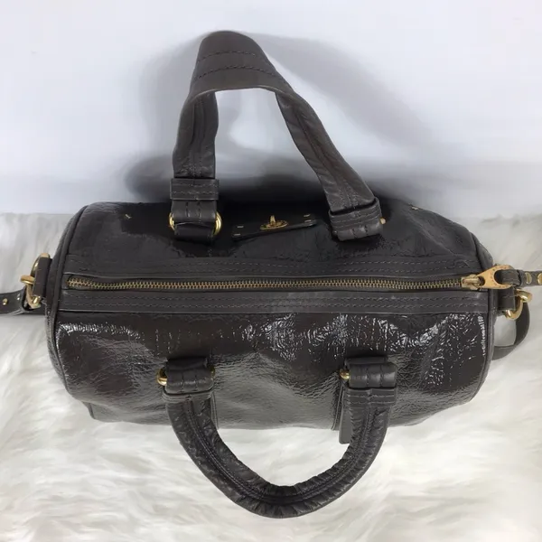 Marc by Marc Jacobs Leather Bag Totally Turnlock Shifty Satchel Gray Purse XBody - Image 5